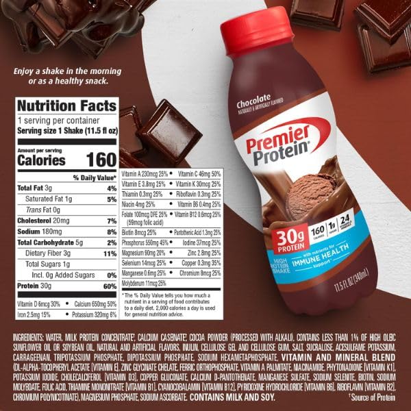 Premier Protein Shake | 30g Protein & 1g Sugar | 12 Pack